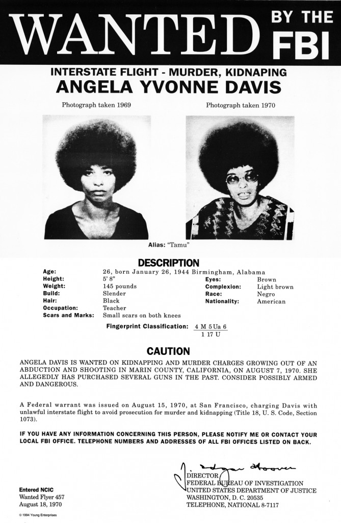 FBI Wanted Notice for Angela Davis