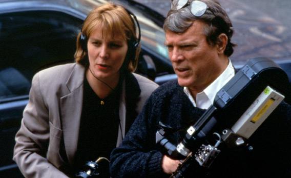 Chris Hegedus and D.A. Pennebaker during the making of The War Room