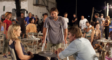 Director Richard Linklater with Julie Delpy and Ethan Hawke on the set of Before Midnight. (Photo courtesy of Sony Pictures Classics)