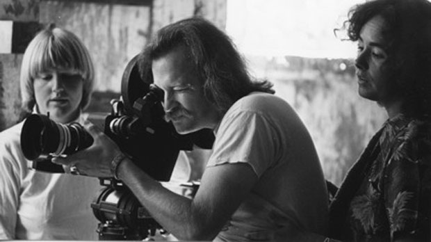Co-Director John Hanson checks shot during the filming of Northern Light
