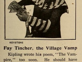 From Film Fun, January 1917. An open acknowledgement of the term vamp. 