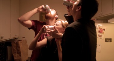 The three siblings get together for drinks after their father's funeral.