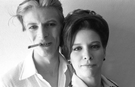 David Bowie and Candy Clark.