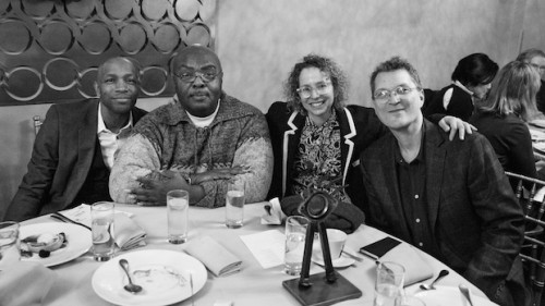  From left: Freddie Pendavis, James Goode, aka "Junior LaBeija", Jennie Livingston, Jonathan Oppenheim. Photo: Spencer Worthley.