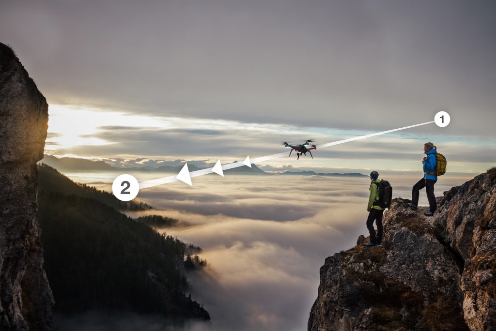 two female hiker above the sea of fog on top of a mountain