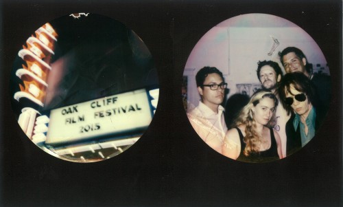 Whitney Mallett (front left), Nick Zedd (front right) and friends at the Oak Cliff Film Festival.