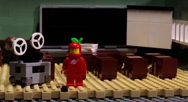 A frame from an animated Lego sequence: A LEGO Brickumentary