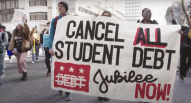 Protesters march to cancel student loan debt