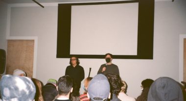 Ed Halter and Thomas Beard introducing a screening at Light Industry