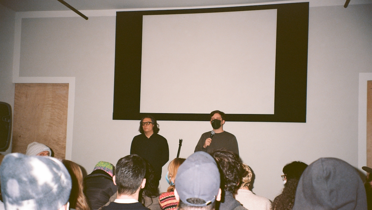 Ed Halter and Thomas Beard introducing a screening at Light Industry