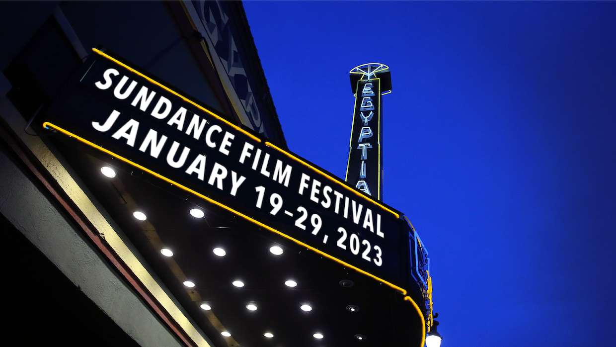 The marquee at Park City's Egyptian Theater, which reads "Sundance Film Festival January 19-29, 2023."