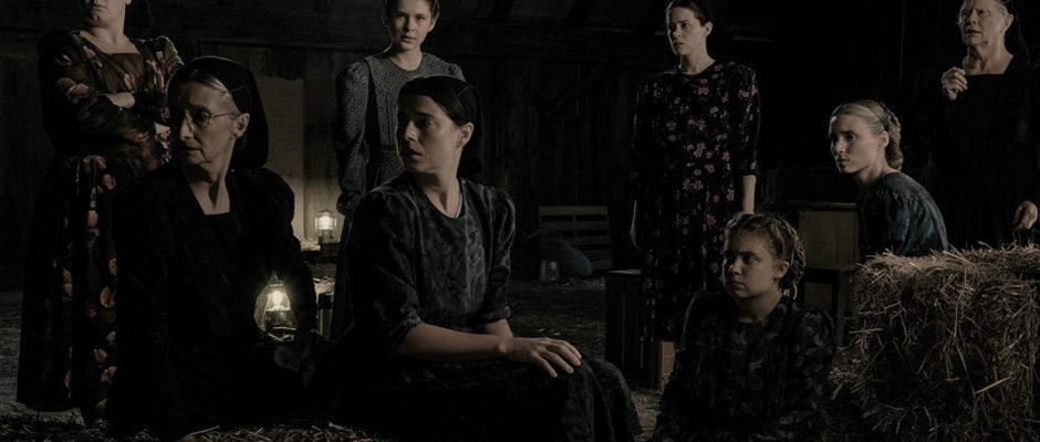 The ensemble cast of Women Talking in Quite Alfred's costumes