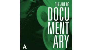 White text on a black and green background that reads "The Art of the Documentary"