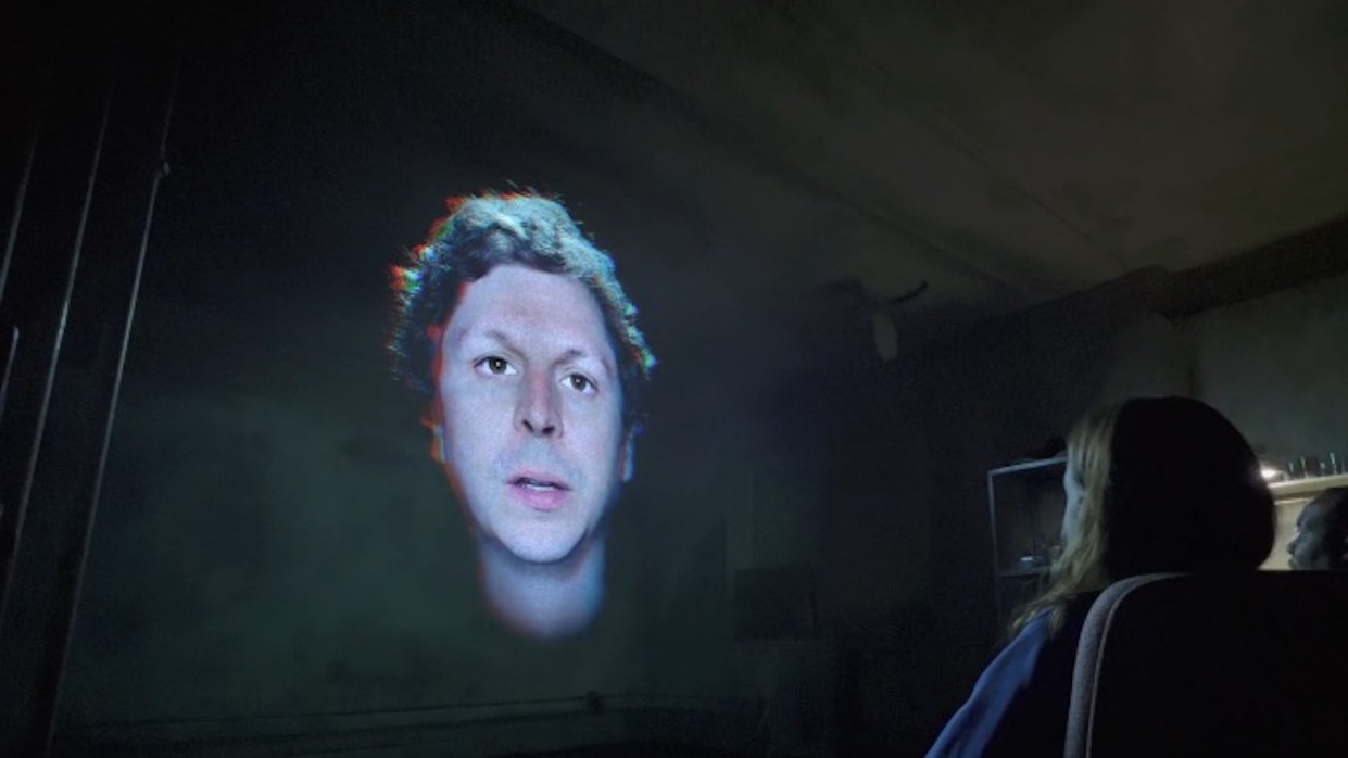 Michael Cera appears on a screen.