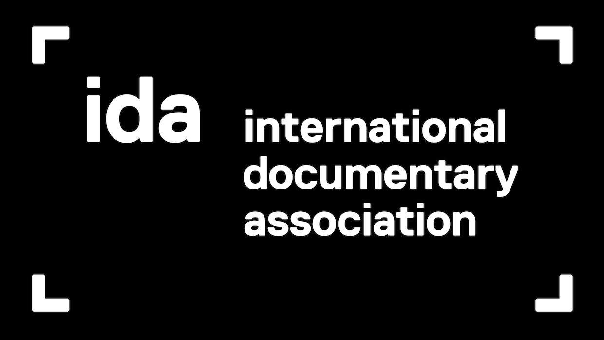 White text on a black background that reads "ida international documentary association"