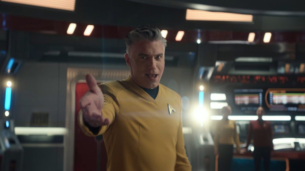 Anson Mount as Pike in Star Trek: Strange New Worlds streaming on Paramount+, 2023. Photo Credit: Best Possible Screengrab/Paramount+