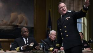 Lance Reddick and Kiefer Sutherland in The Caine Mutiny Court-Martial