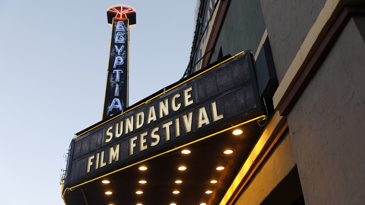 The marquee at Park City's Egyptian Theater that reads "Sundance Film Festival."
