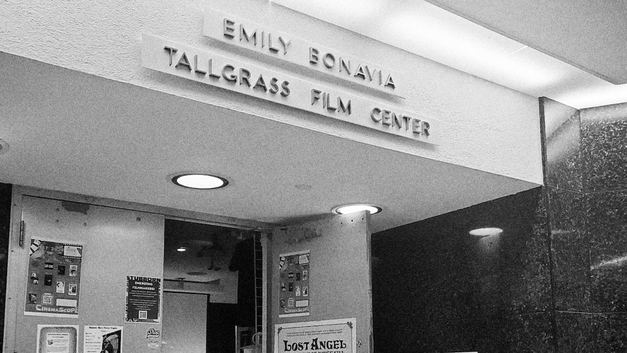 The marquee of the Emily Bonavia Tallgrass Film Center in Wichita, Kansas.